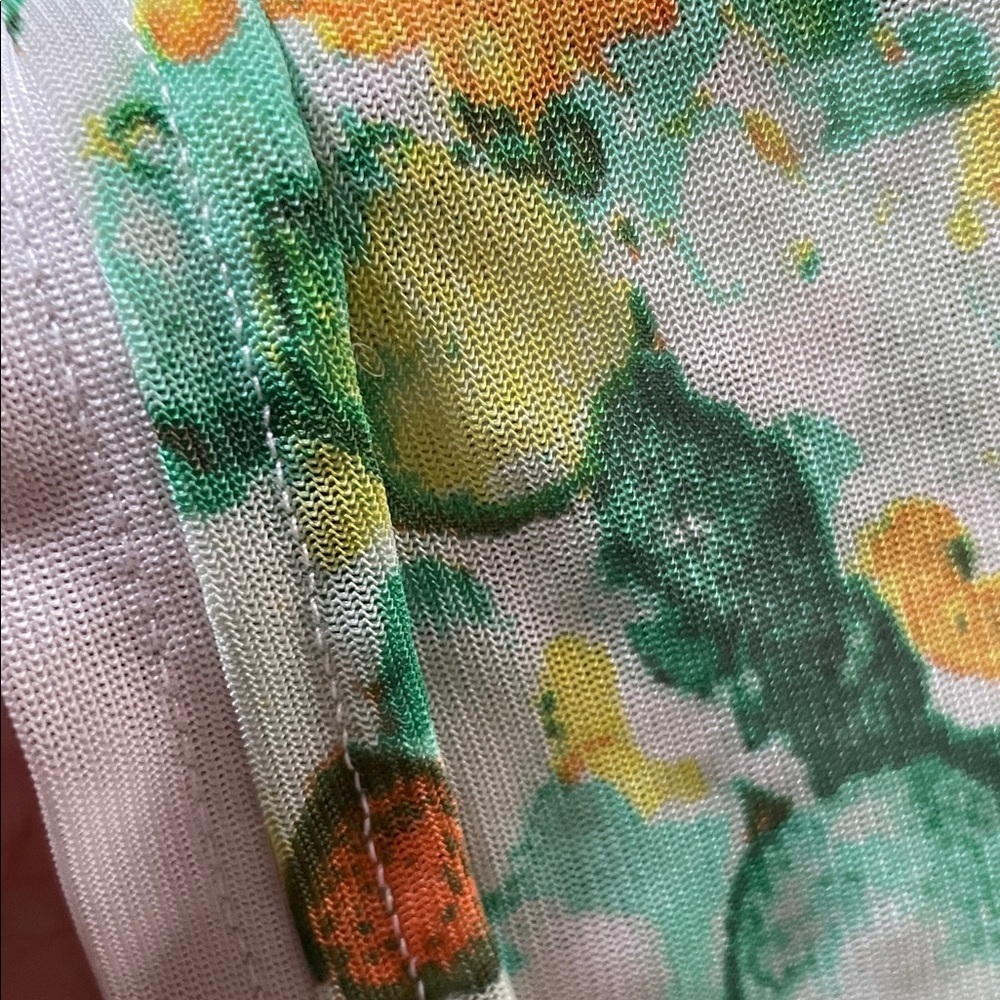 Vertigo Paris Multicolored Abstract Print Ruched Streetwear - Green and Yellow - Picture 12 of 12
